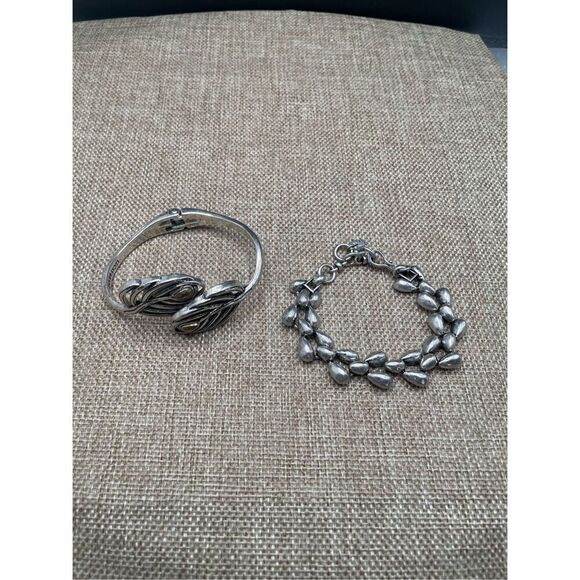 Bundle of Two Lucky Brand Silver Tone Bracelets - Picture 1 of 14